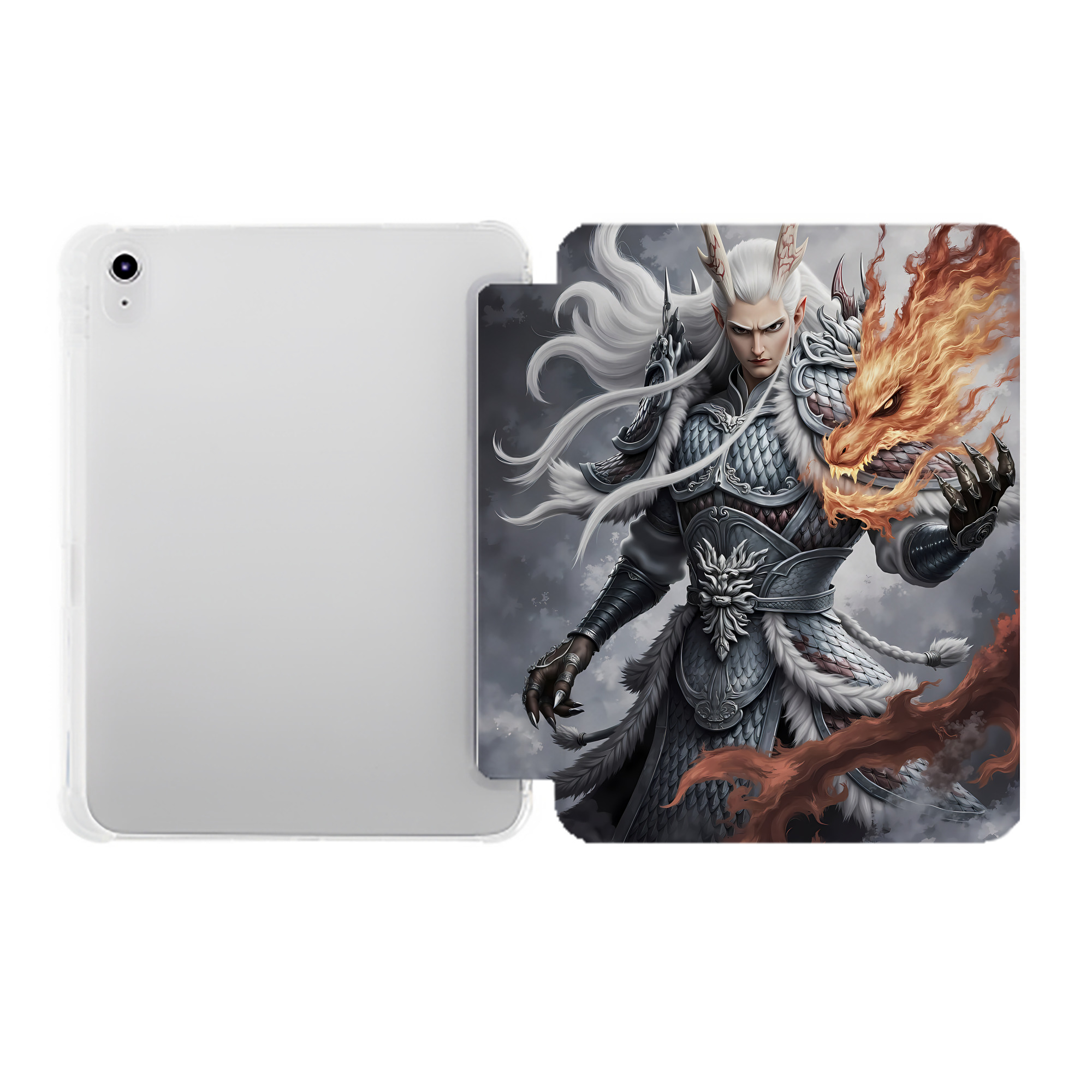 （画像用） Ne Zha 2 ナタ 魔童の大暴れ IPad ケース ペン収納付き 三つ折りスタンド PUレザー×シリコン 対応機種9.5/10.5/10.9インチ